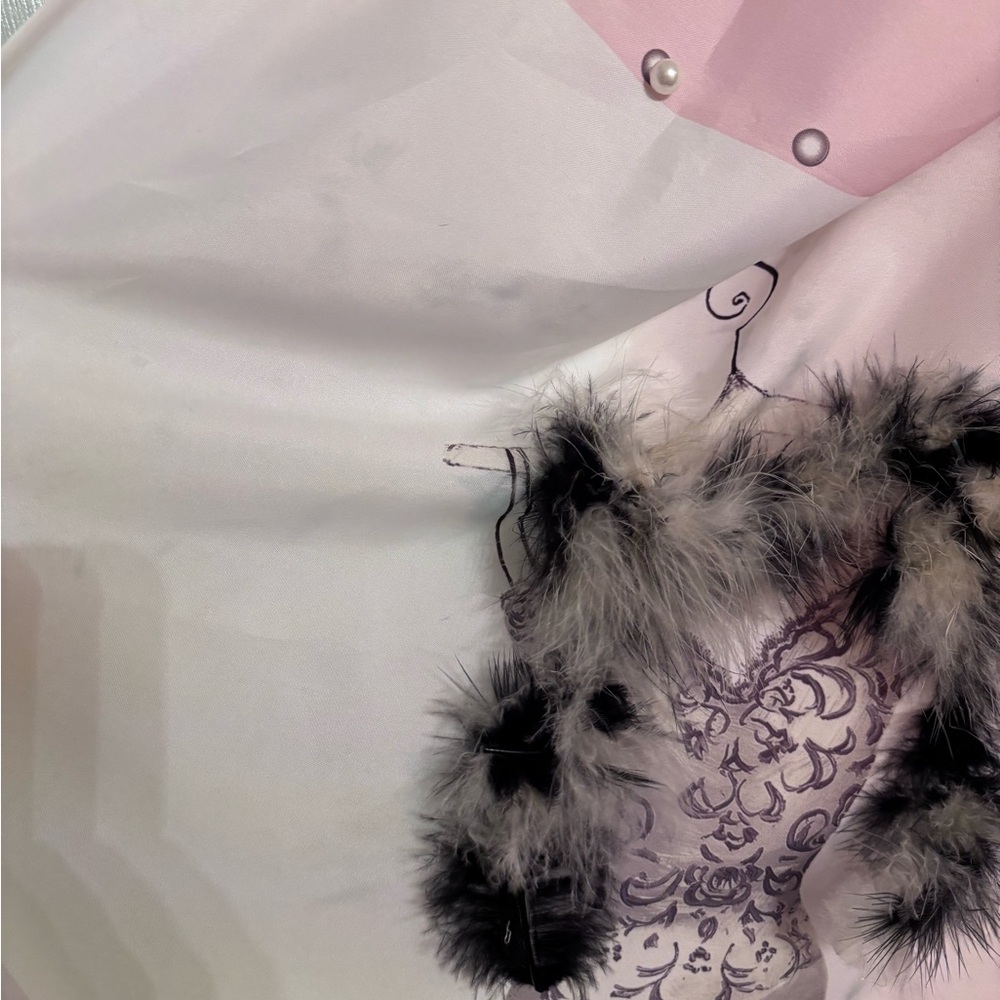 Elegant Fashion Shower Curtain - Pink and Black - Picture 8 of 9
